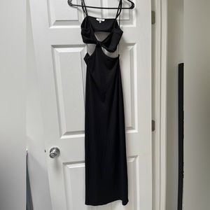 Starlow Maxi Dress w/ Slit, Size S, Color: Black